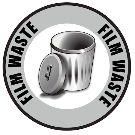 5S Supplies Film Waste 18in Diameter Non Slip Floor Sign FS-FILMWASTE-18